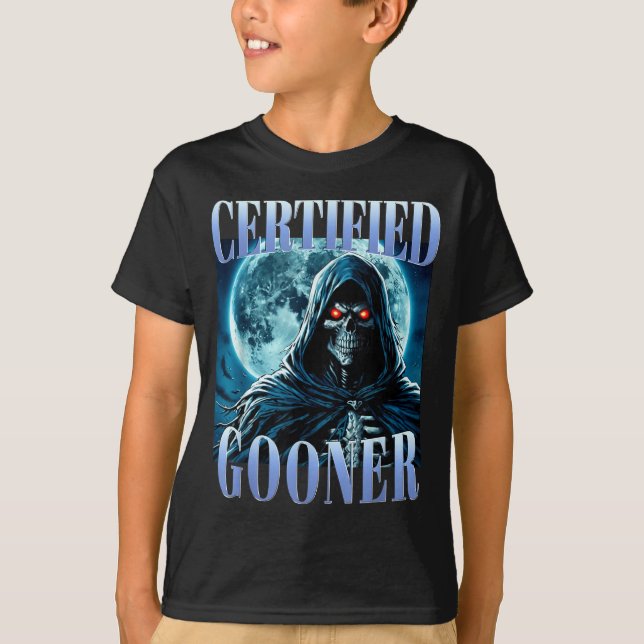 Camiseta Goon Funny Gooning Meme Skeleton Certified Gooner  (Anverso)