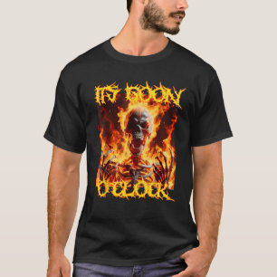 Camiseta Goong O clock Funny Cringe Hard Skeleton Meme Fl
