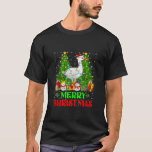 Camiseta Goose Bird Christmas Tree Ilumina Holiday Santa Go