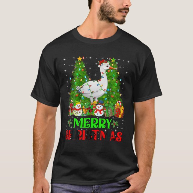 Camiseta Goose Bird Christmas Tree Ilumina Holiday Santa Go (Anverso)