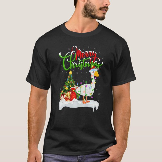 Camiseta Goose Bird  Xmas Decorations Santa Goose Christmas (Anverso)