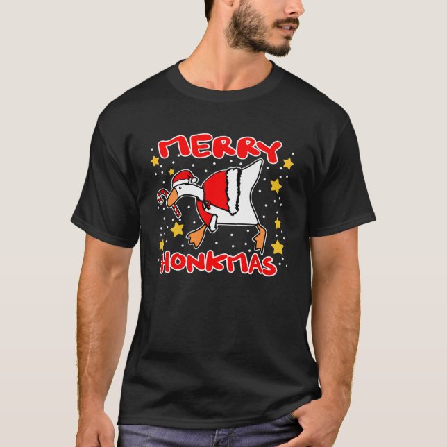 Camiseta Goose Murder Meme Candy Cane Merry Honkmas Navidad (Anverso)