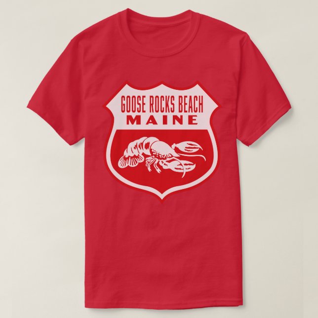 Camiseta Goose Rocks Beach Maine Retro Shield White (Diseño del anverso)