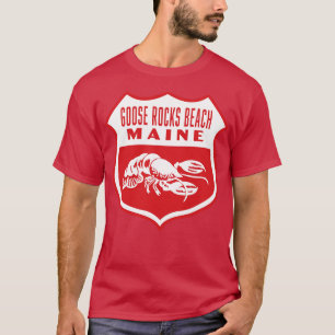 Camiseta Goose Rocks Beach Maine Retro Shield White