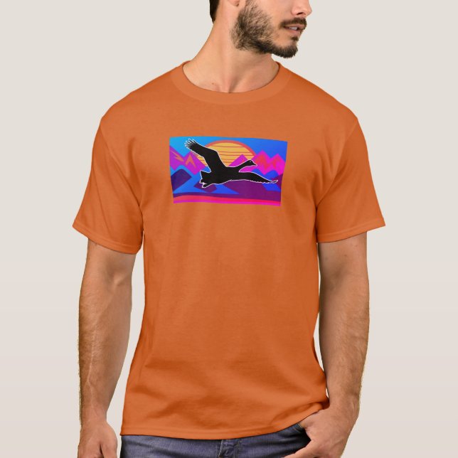 Camiseta Goose volando al atardecer (Anverso)