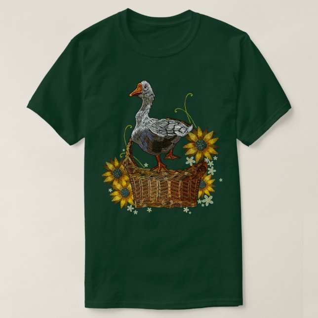 Camiseta Goose Wicker Basket Embroider  (Diseño del anverso)