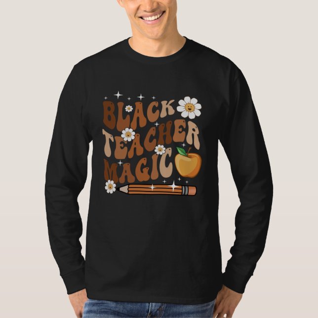 Camiseta Goovy Black Teacher Magic Afro Love Melanin Africa (Anverso)