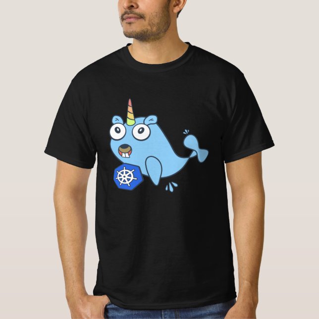 Camiseta Gopher Docker unicorn de Golang con Kubernetes (Anverso)