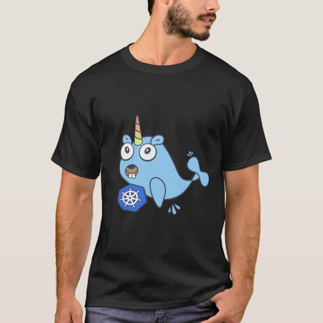 Camiseta Gopher Docker unicorn de Golang con Kubernetes (Anverso)
