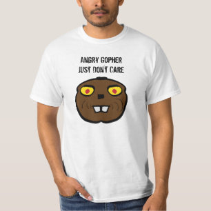 Camiseta Gopher enojado no se preocupa por animal gracioso