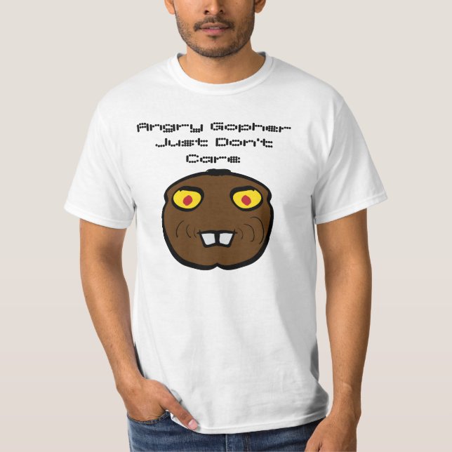 Camiseta Gopher enojado simplemente no le importa (Anverso)