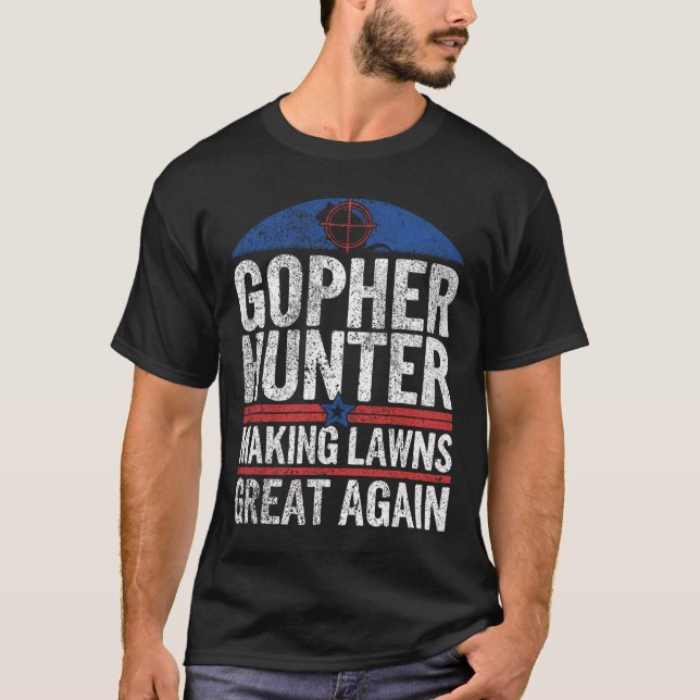 Camiseta Gopher Hunter Haciendo Que Los Céspedes Sean Grand (Anverso)