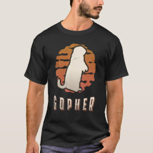 Camiseta Gopher Vintage Retro Classic Animal Sunset