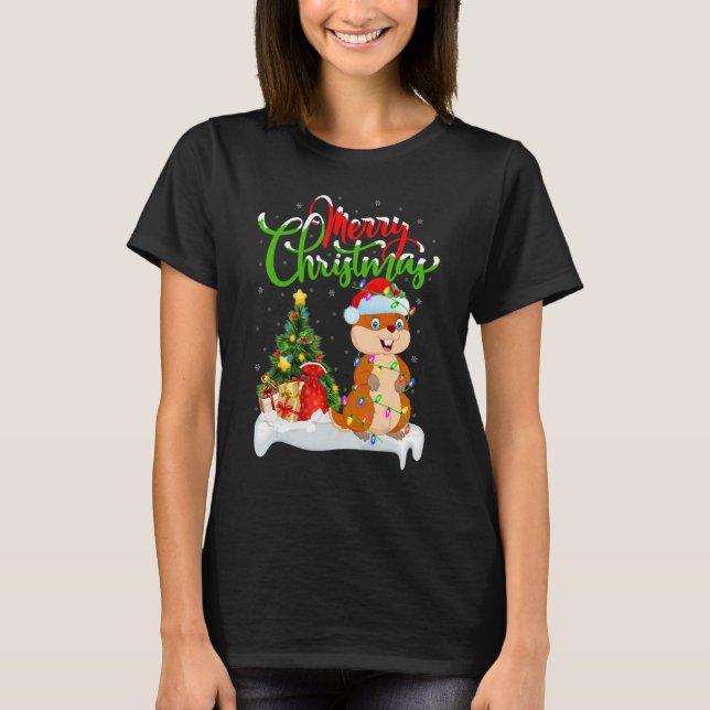 Camiseta Gopher   Xmas Decorations Santa Gopher Christmas (Anverso)