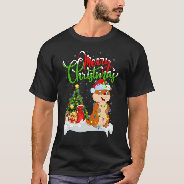 Camiseta Gopher   Xmas Decorations Santa Gopher Christmas (Anverso)