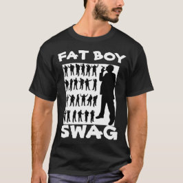 Camiseta gorda negra para hombre del Swag del