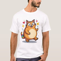 Gordito Gato Naranja Kawaii Cola Arcoíris Brillant