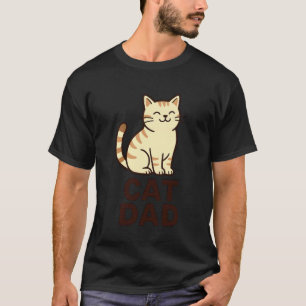 Camiseta Gordito Papá Gato Crema Gráfico Bonito