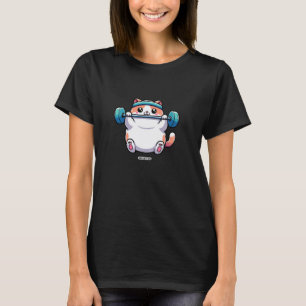 Camiseta Gordo Gato Lindo Fitness Divertido Hombres Entrena