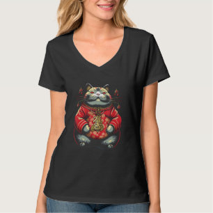 Camiseta Gordo Gato Lindo Samurái Japonés Sumo Animal 2