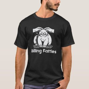 Camiseta Gordo Gato Rodando Grasas Gato Divertido Dueño de