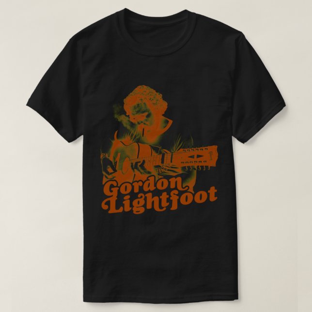 Camiseta Gordon Lightfoot )( Retro Folk Rock Icon Classic (Diseño del anverso)