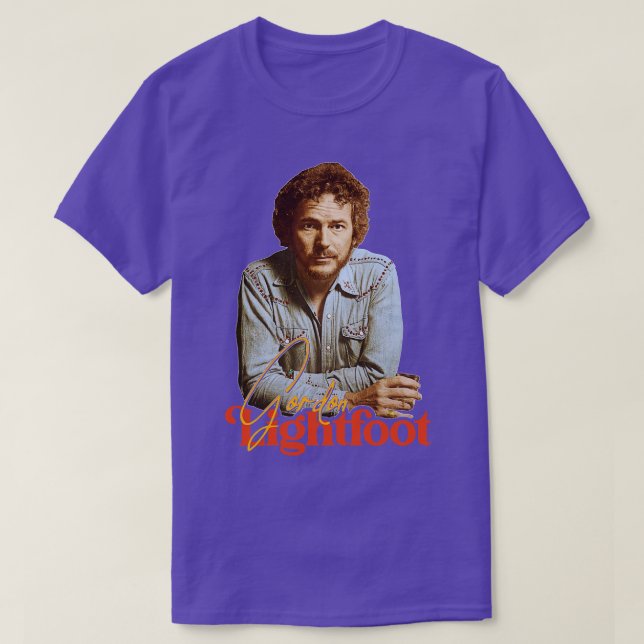 Camiseta Gordon Lightfoot Retro lee mi tributo mental (Diseño del anverso)