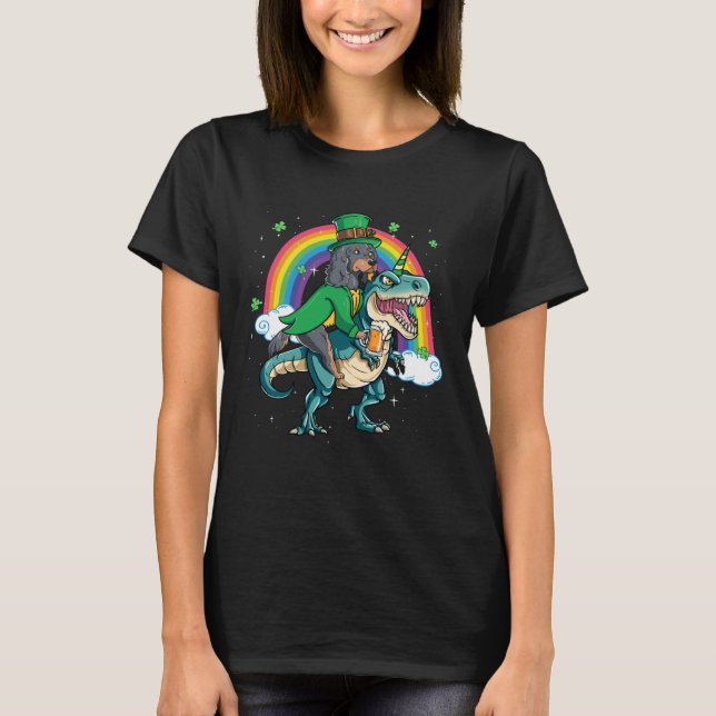 Camiseta Gordon Setter Beer Dino Rex Horn Rainbow (Anverso)