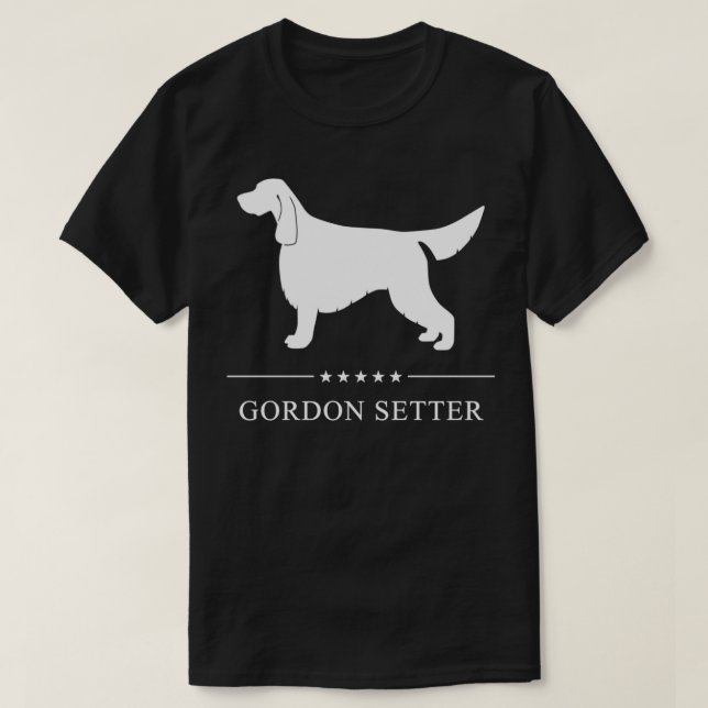 Camiseta Gordon Setter Dog White Silhouette Pullover (Diseño del anverso)