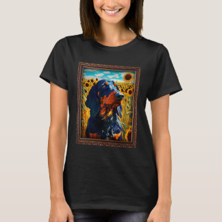 Camiseta Gordon Setter Painting Sunflower Flower Mom Women 