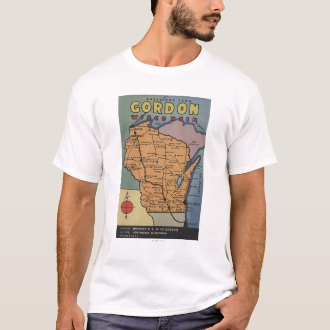 Camiseta Gordon, Wisconsin - escenas grandes de la letra (Anverso)