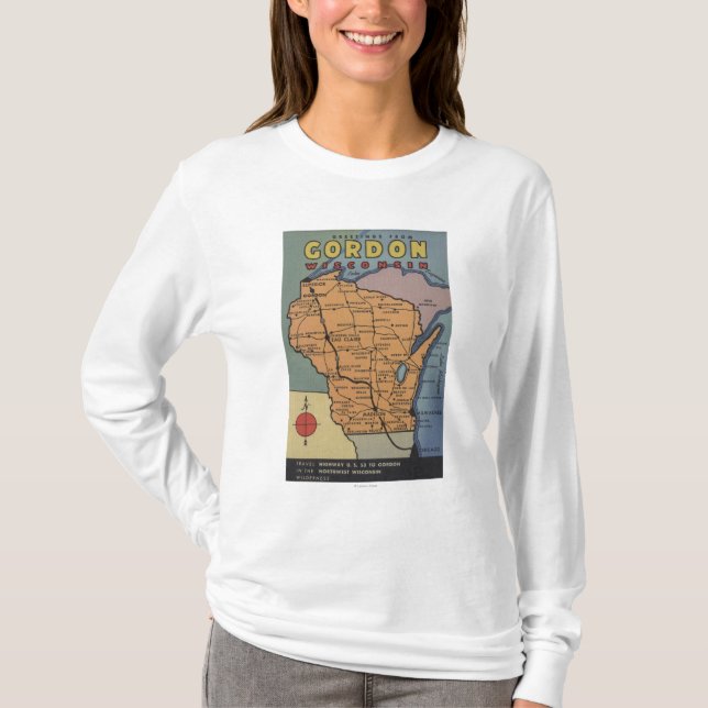 Camiseta Gordon, Wisconsin - escenas grandes de la letra (Anverso)