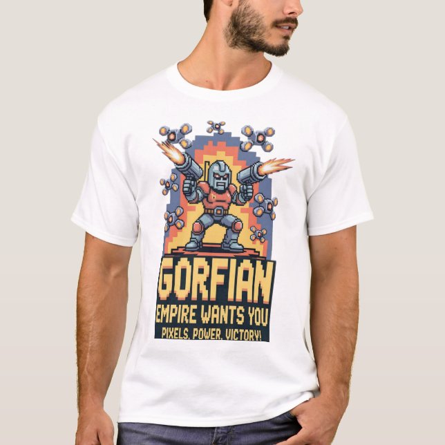 Camiseta Gorfian Empire Retro Arcade Art (Anverso)