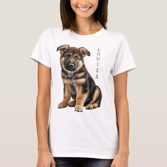 CAMISETA GORGEOUS BLACK & TAN ALEMÁN SHEPHERD PUPPY (Anverso)