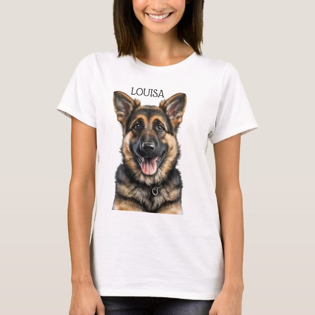 CAMISETA GORGEOUS BLACK & TAN ALEMÁN SHEPHERD PUPPY (Anverso)