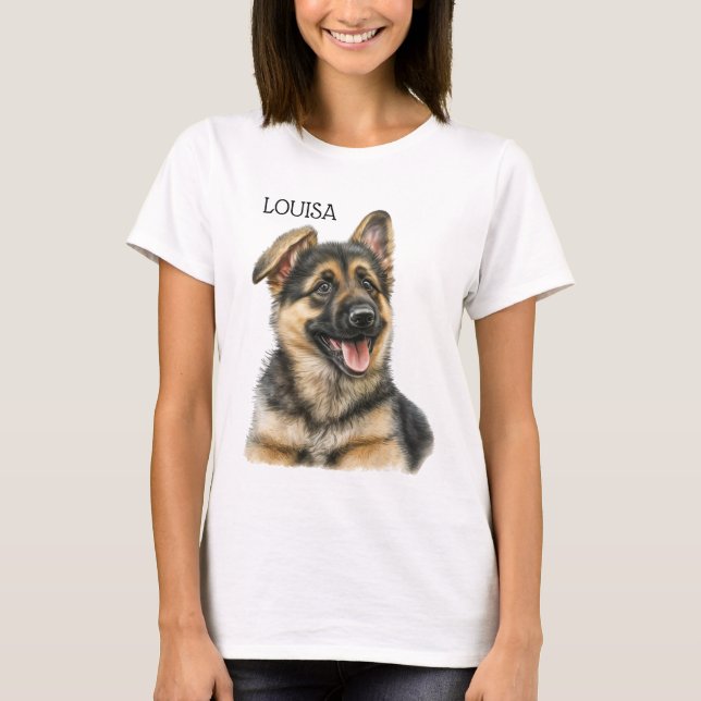 CAMISETA GORGEOUS BLACK & TAN ALEMÁN SHEPHERD PUPPY (Anverso)