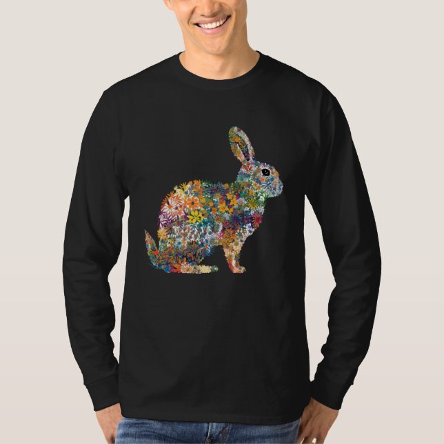 Camiseta Gorgeous Floral Easter Bunny Spring Flower Rabbit  (Anverso)