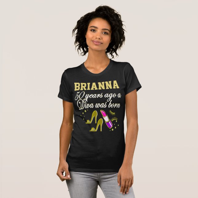 CAMISETA GORGEOUS GOLD 50 CUMPLEAÑOS DIVA PERSONALIZADO TSH (Anverso completo)