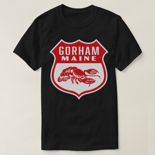 Camiseta Gorham Maine Retro Shield Red (Diseño del anverso)