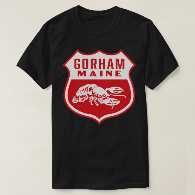 Camiseta Gorham Maine Retro Shield White (Diseño del anverso)