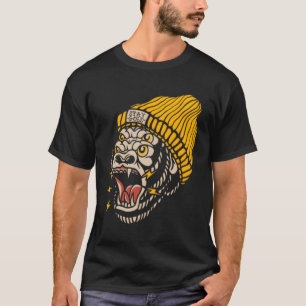 Camiseta Gorila Americana Tatuaje Tradicional Tatuaje Viejo