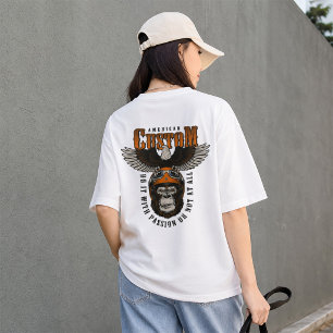 Camiseta Gorila Americano Águila Motociclista Vintage