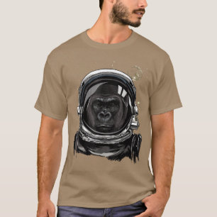 Camiseta Gorila astronauta frente al mono del espacio exter