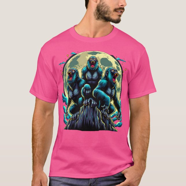 Camiseta Gorila Aullando a la Luna (Anverso)