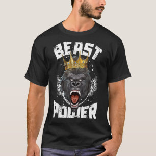Camiseta Gorila Beast Power Motivation Bodybuilding Gym Wo