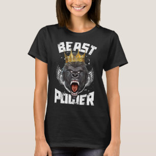 Camiseta Gorila Beast Power Motivation Bodybuilding Gym Wo