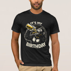 Camiseta Gorila Bebiendo Cerveza en su Cumpleaños