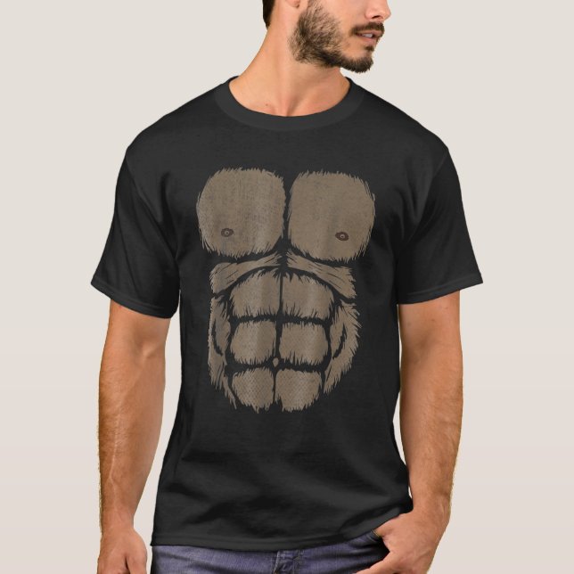 Camiseta Gorila Belly del Músculo del Pescado del mono (Anverso)
