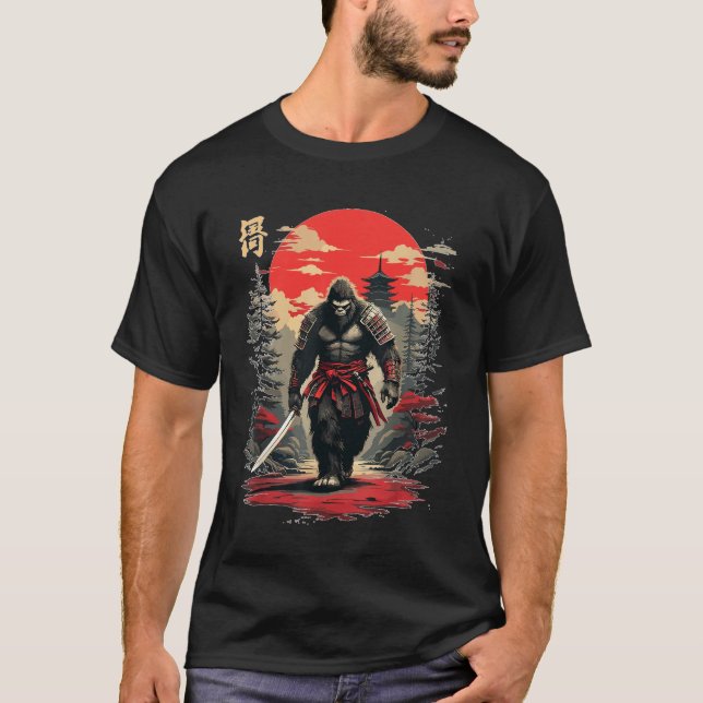 Camiseta Gorila Bigfoot Fierce Samurai Warrier (Anverso)