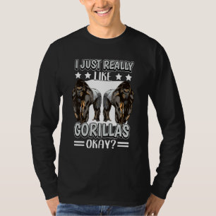 Camiseta Gorila Cita Apes Me Gusta Realmente Gorilas
